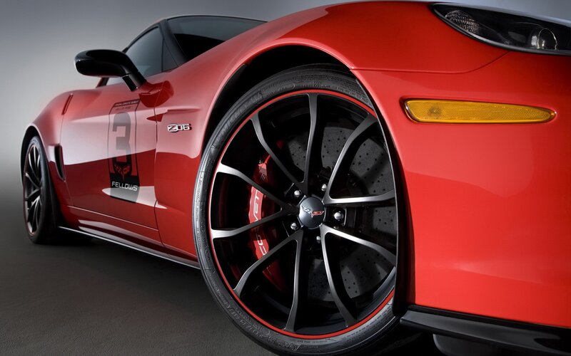 Red Corvette Z06 sports car