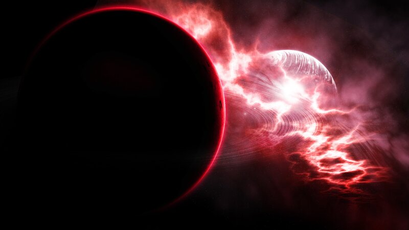 Red cosmic explosion