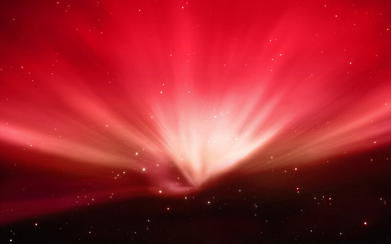 red cosmic light burst