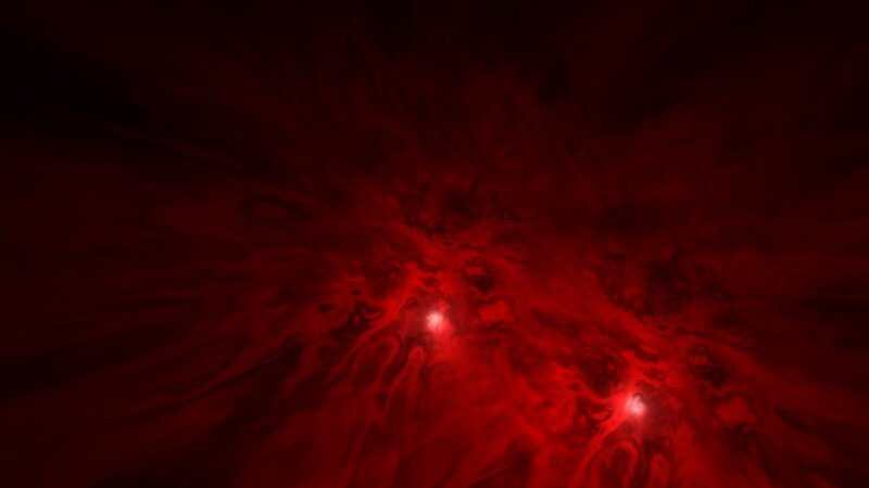 Red cosmic nebula