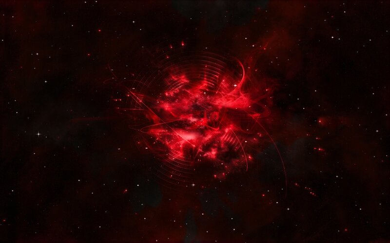 Red cosmic nebula