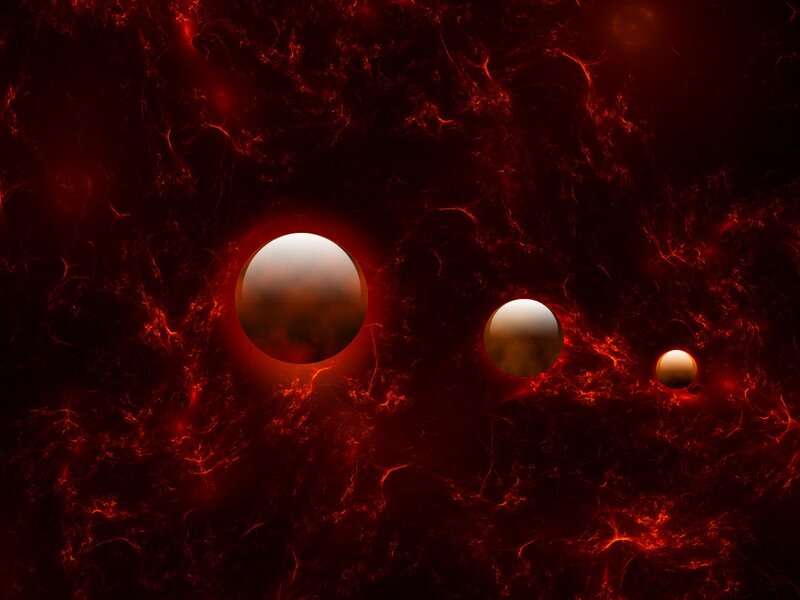 Red cosmic spheres