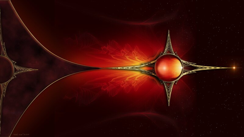 Red cosmic star design