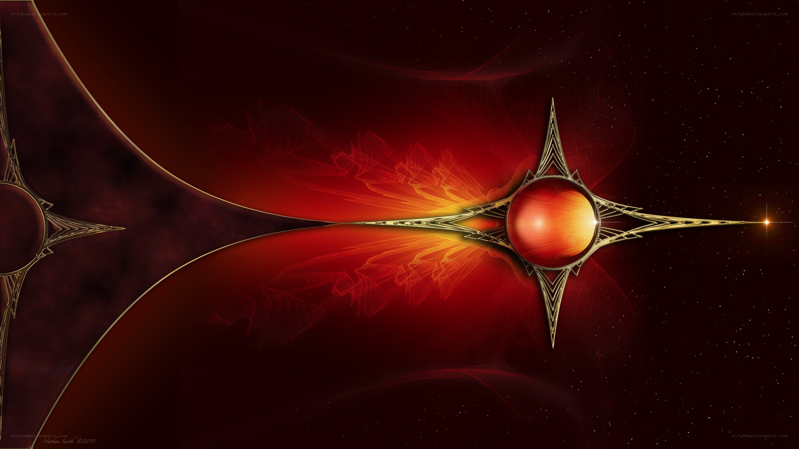 Red cosmic star design