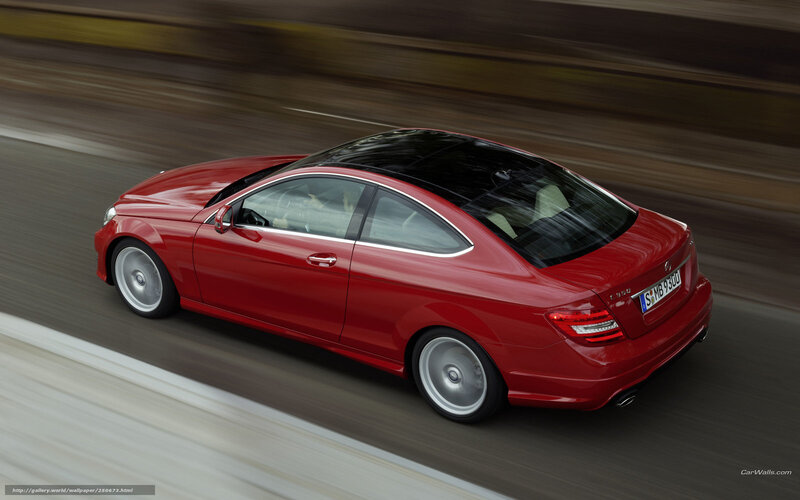 Red Coupe Car — Dynamic, Photograph, Road