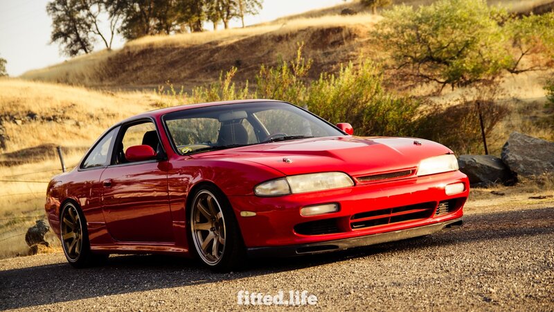 Red Coupe Car — Serene, Sunset, Photograph