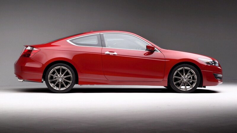 red coupe car side view
