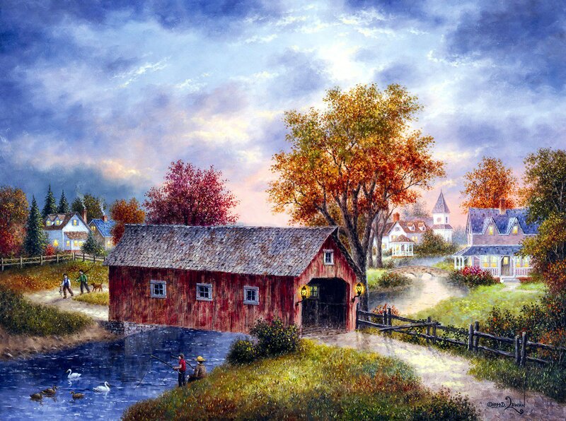 Red Covered Bridge — Blue