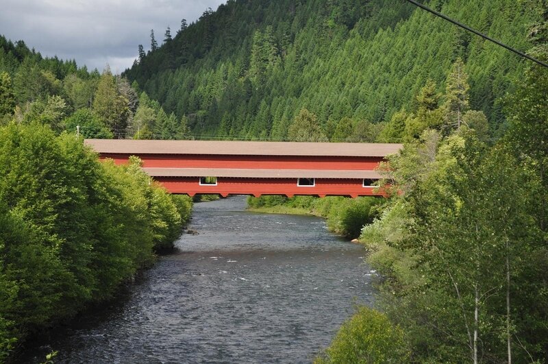 Red Covered Bridge — Green, Serene