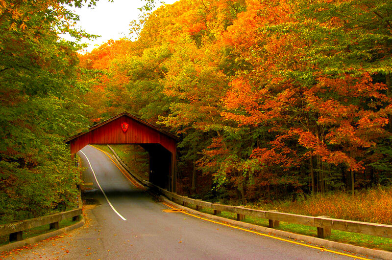 Red Covered Bridge — Orange
