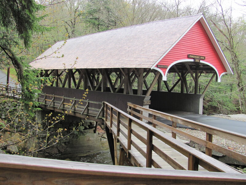 Red Covered Bridge — Serene, Spring