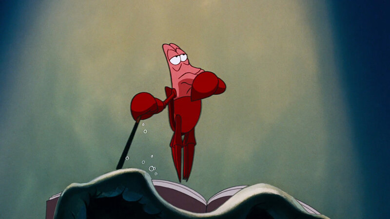 Red Crab Holding Cane