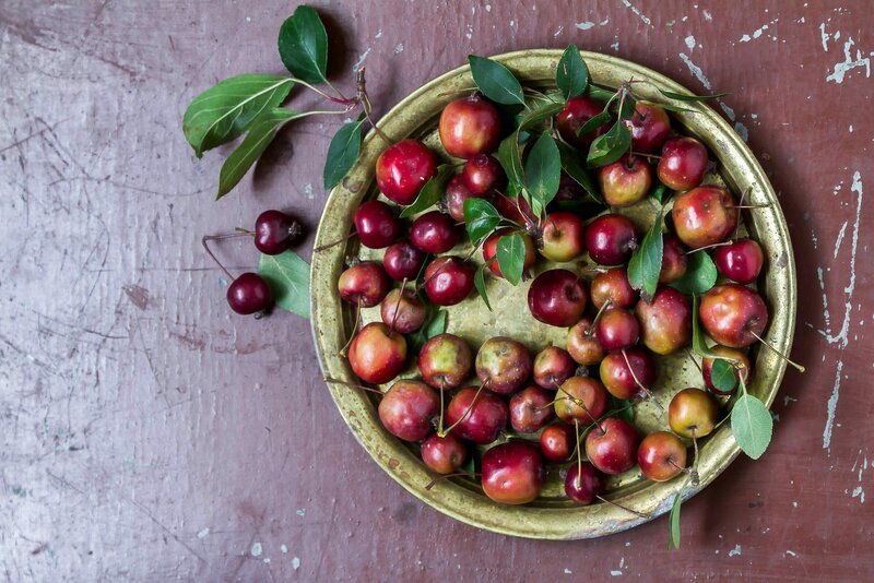 Red Crabapples in Bowl — Calm