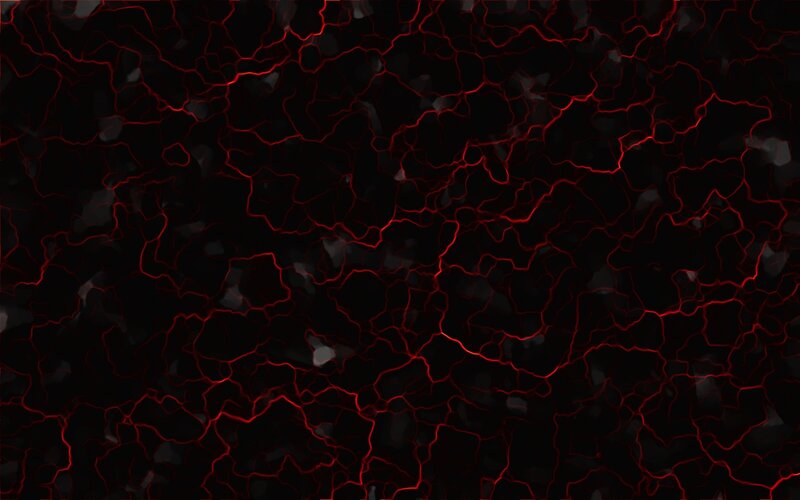 Red cracks on black surface