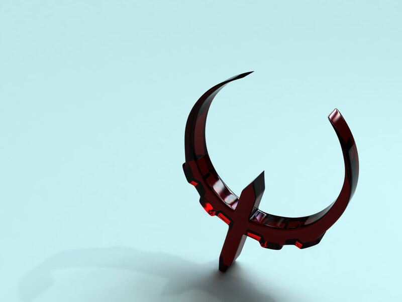 Red Crescent Symbol — Neutral, 3d Render