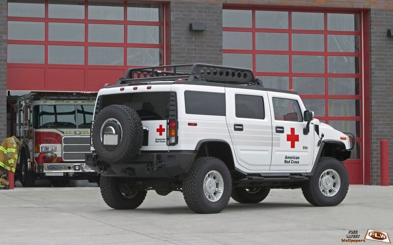 Red Cross Hummer at fire station
