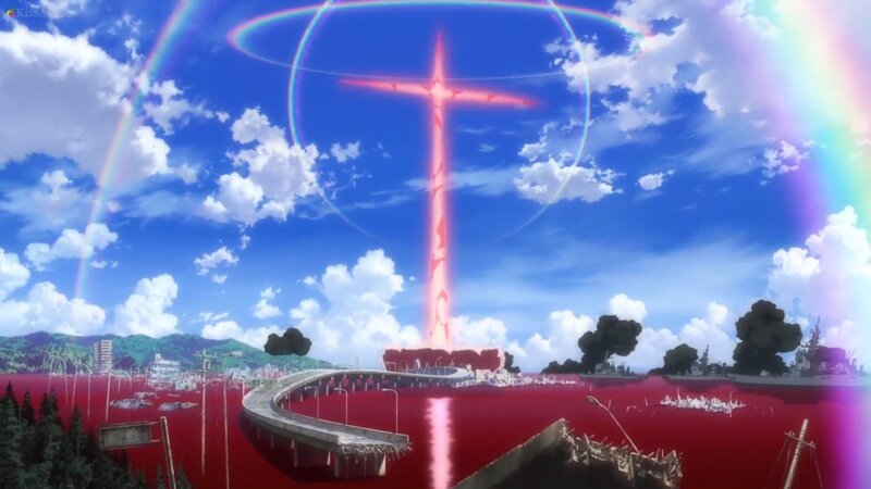 Red Cross in Sky — Blue