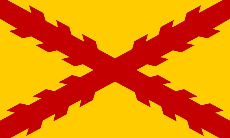 red cross on yellow background
