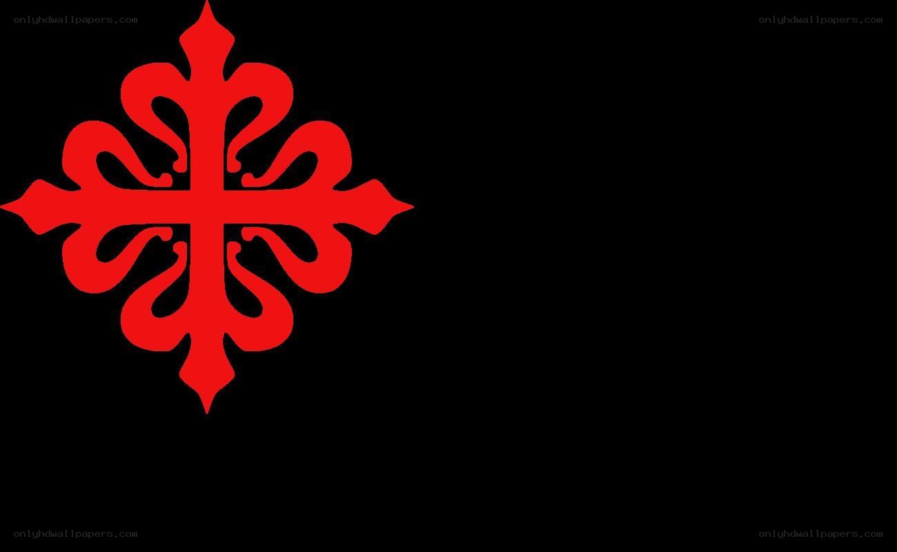 red cross symbol on black
