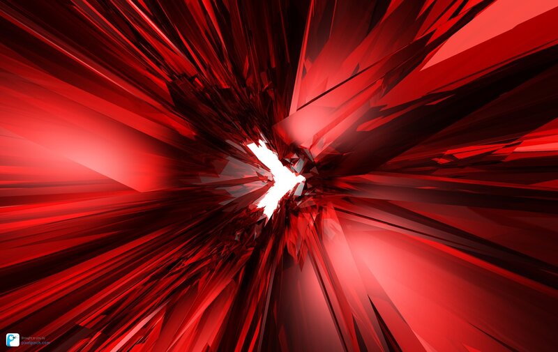Red Crystal Explosion — Dramatic, Digital Art