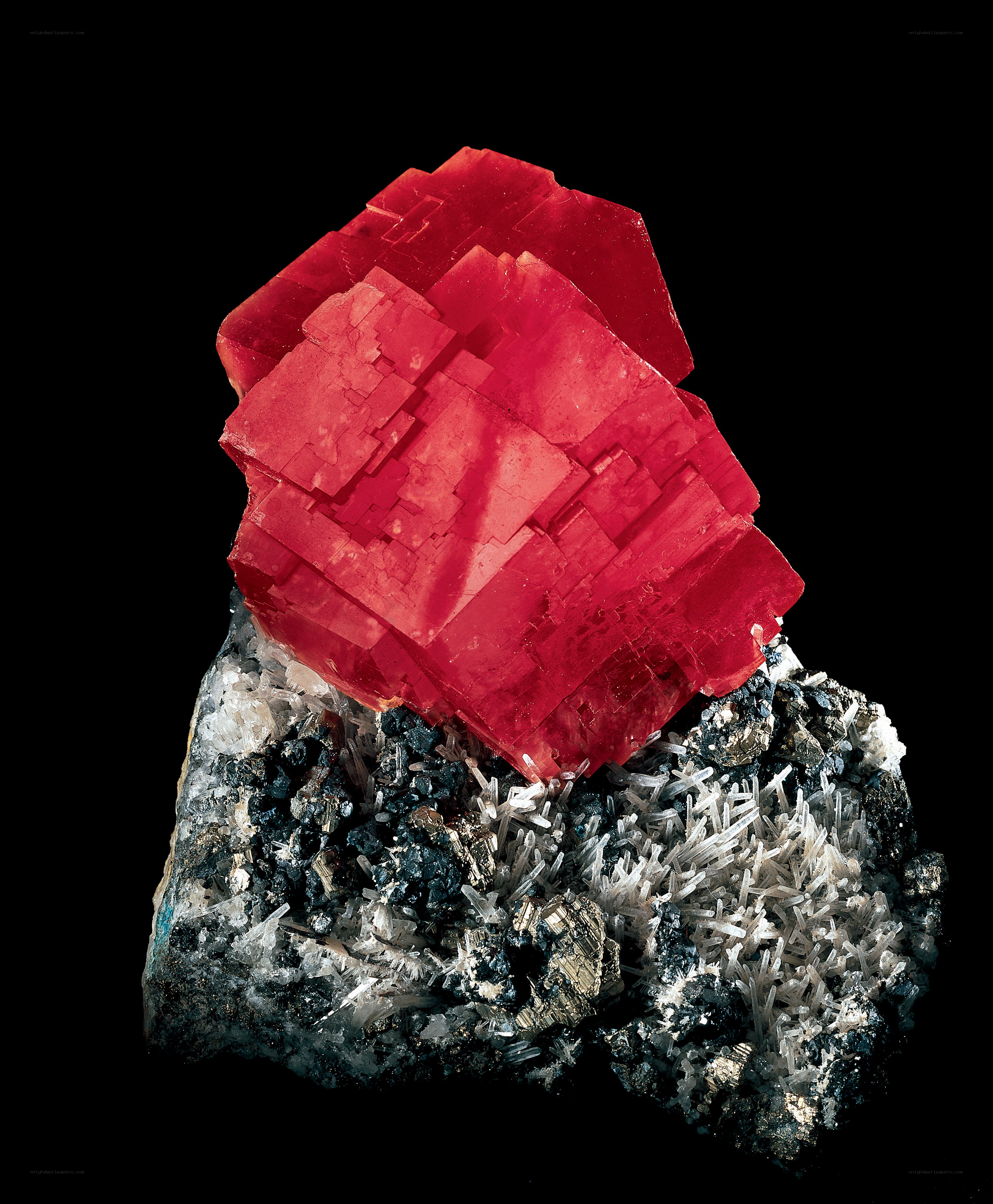 Red crystal mineral specimen