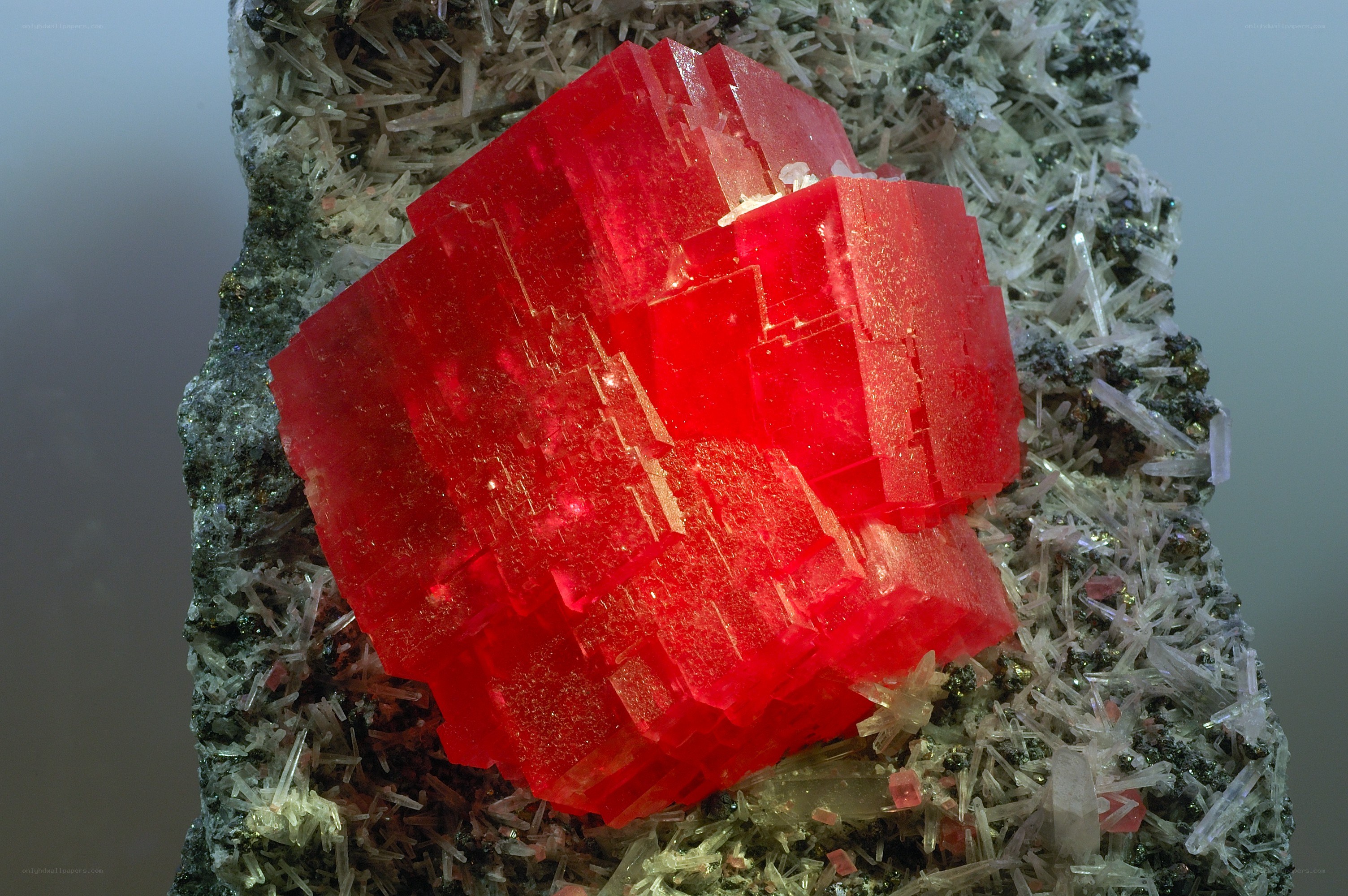 Red crystal mineral specimen