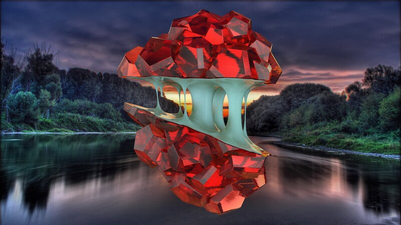 Red Crystal Sculpture