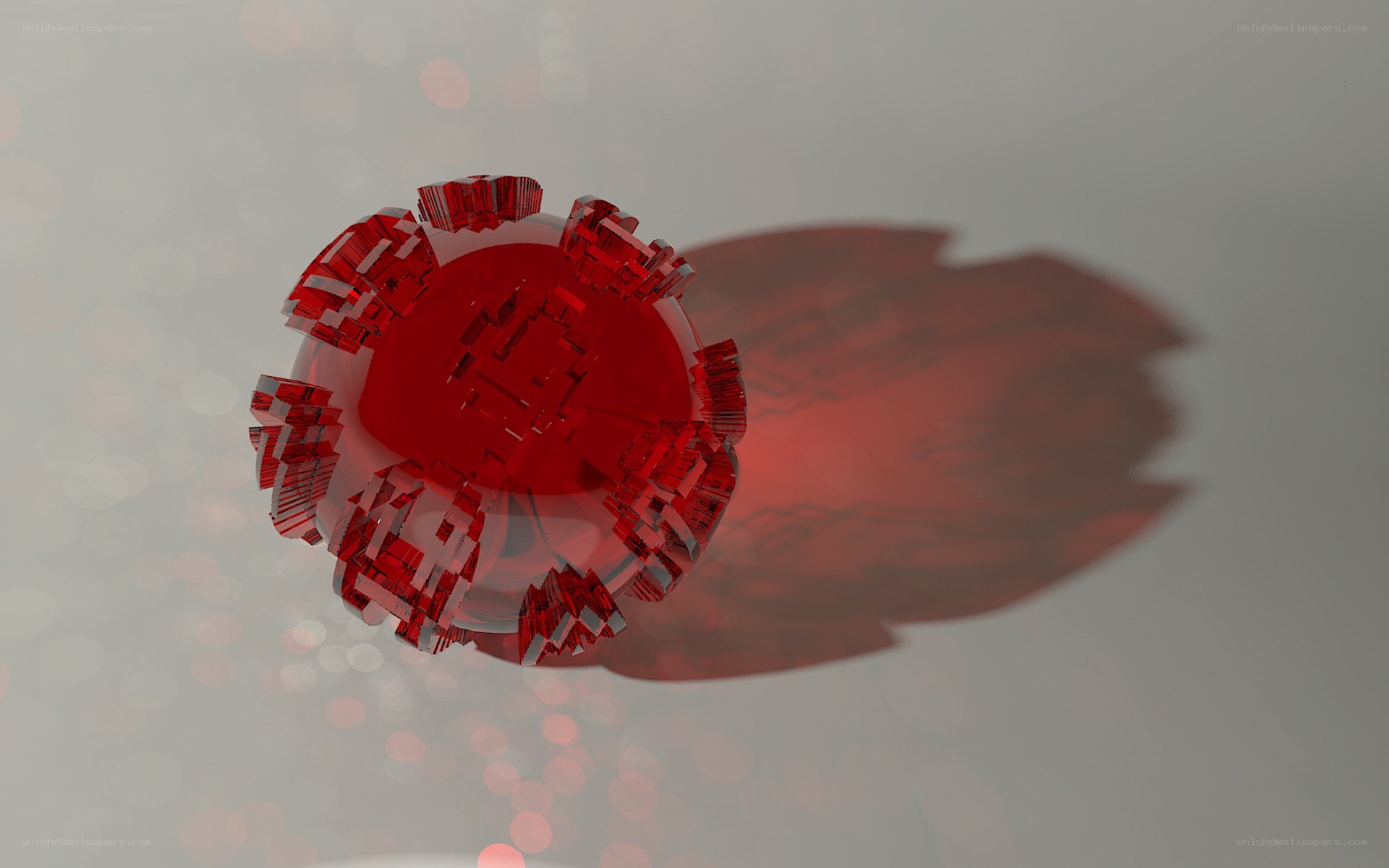 Red crystalline sphere