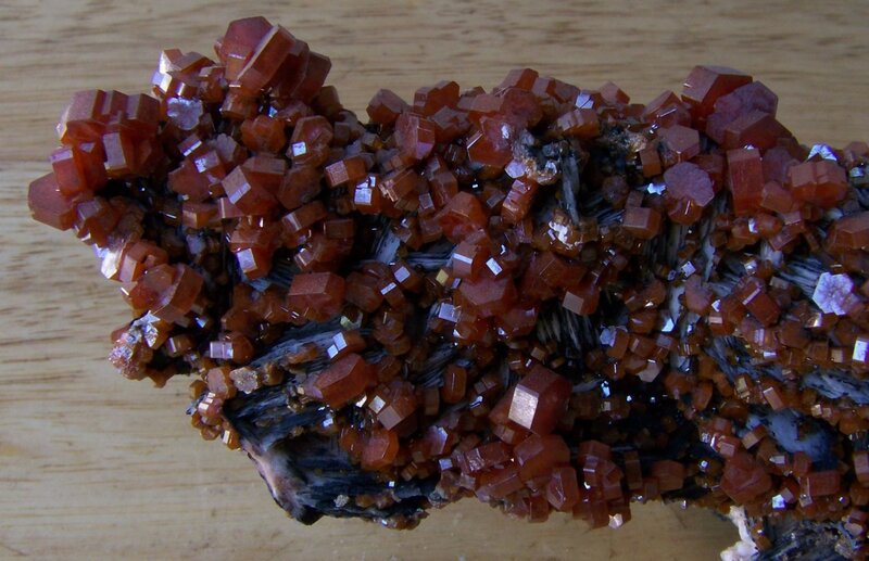 Red Crystals on Rock — Natural