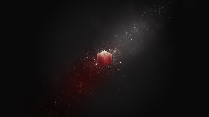 Red Cube in Dark Space — Black