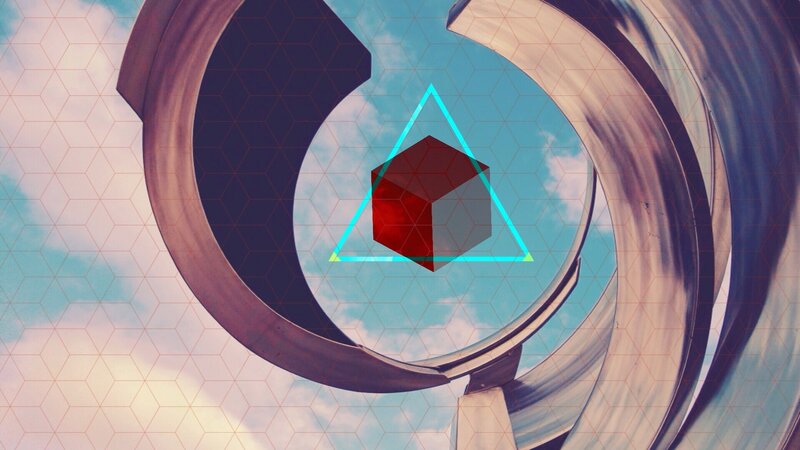 Red Cube in Triangle