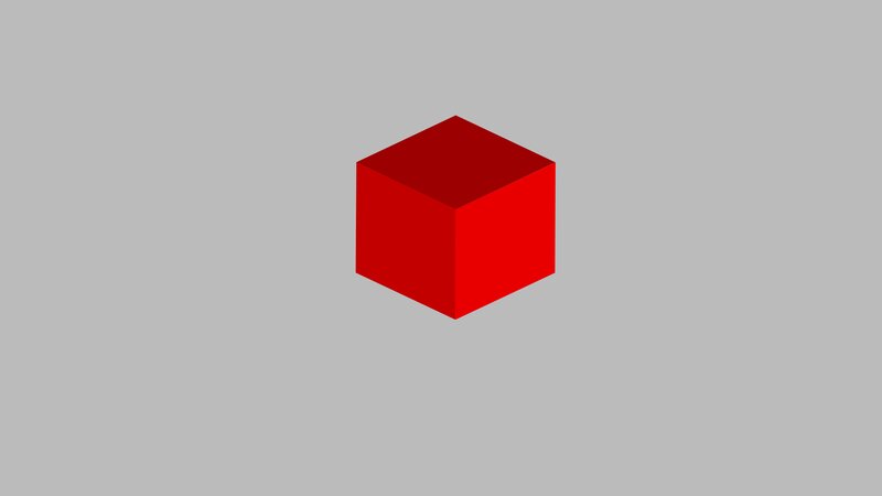 Red Cube on Gray