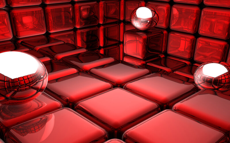 Red cubes and spheres