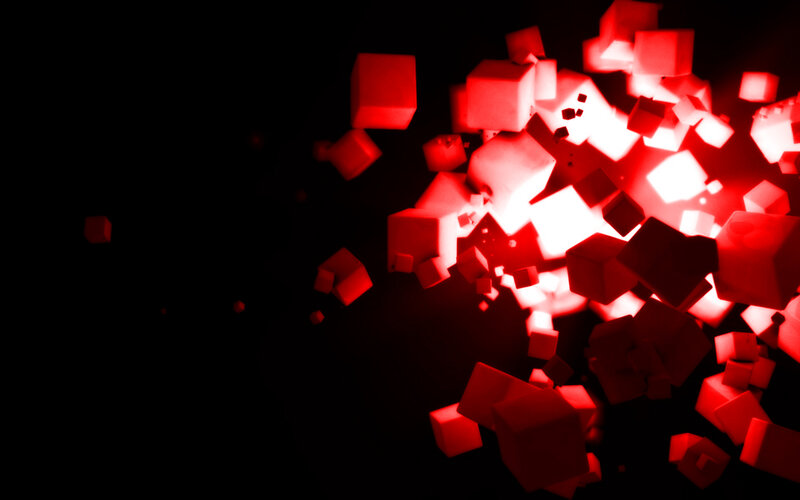 Red cubes explosion