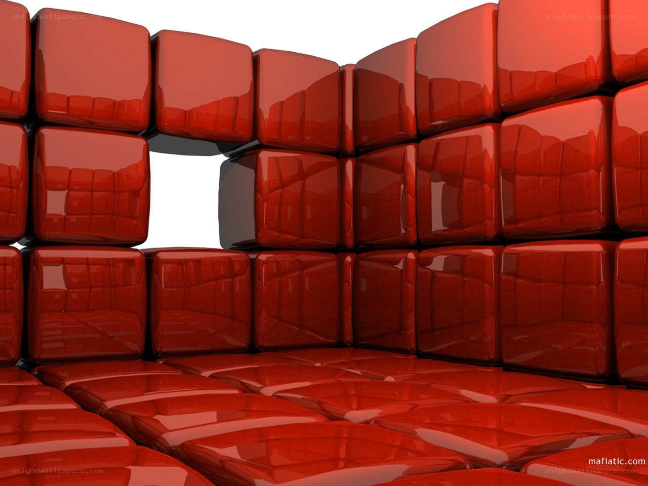 Red cubes forming a corner