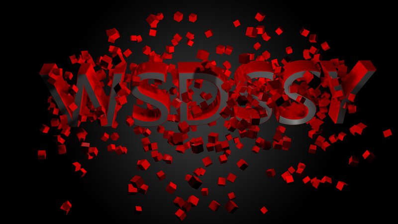 Red Cubes Forming Text