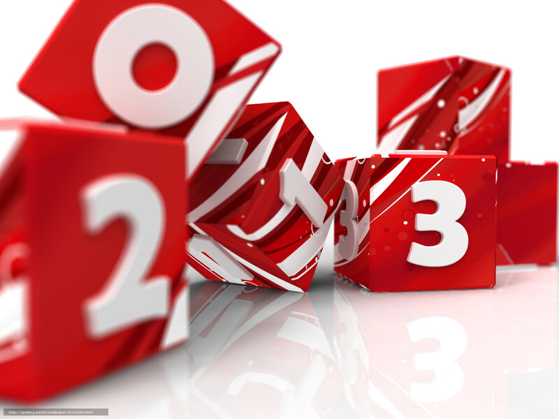 red cubes with numbers