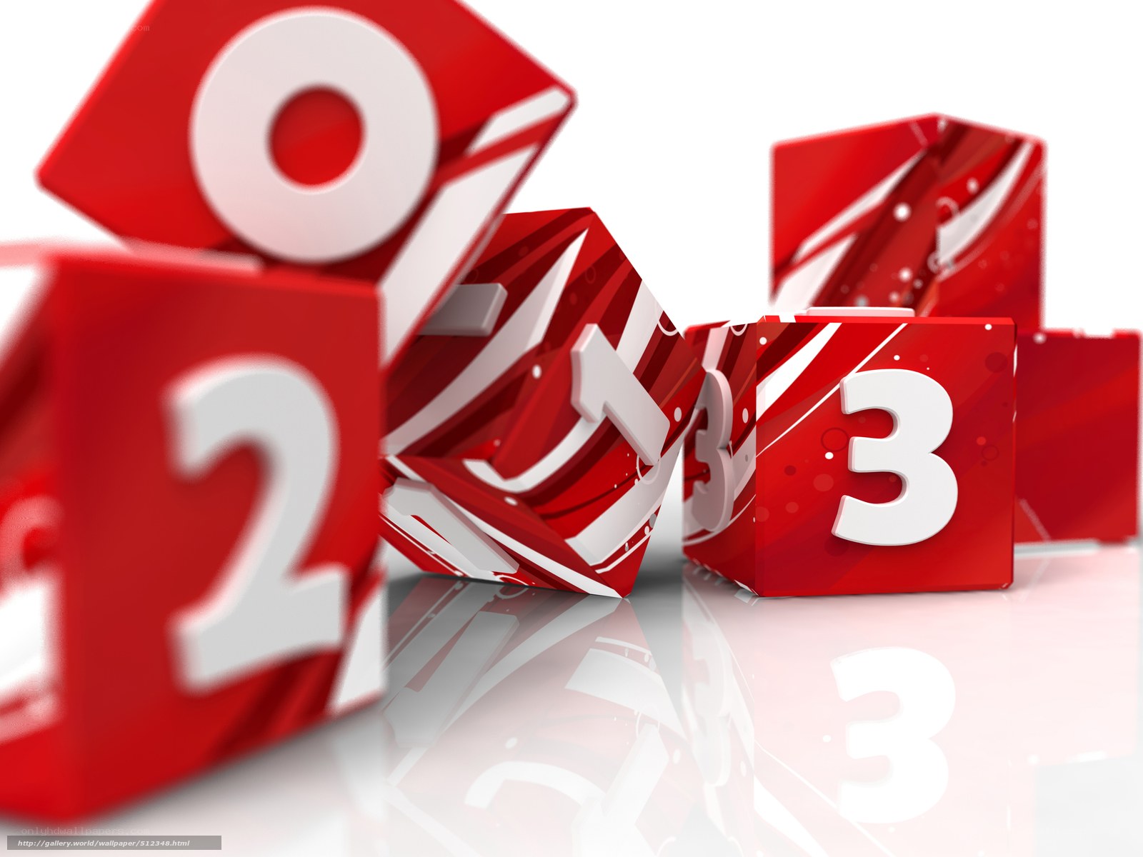 red cubes with numbers