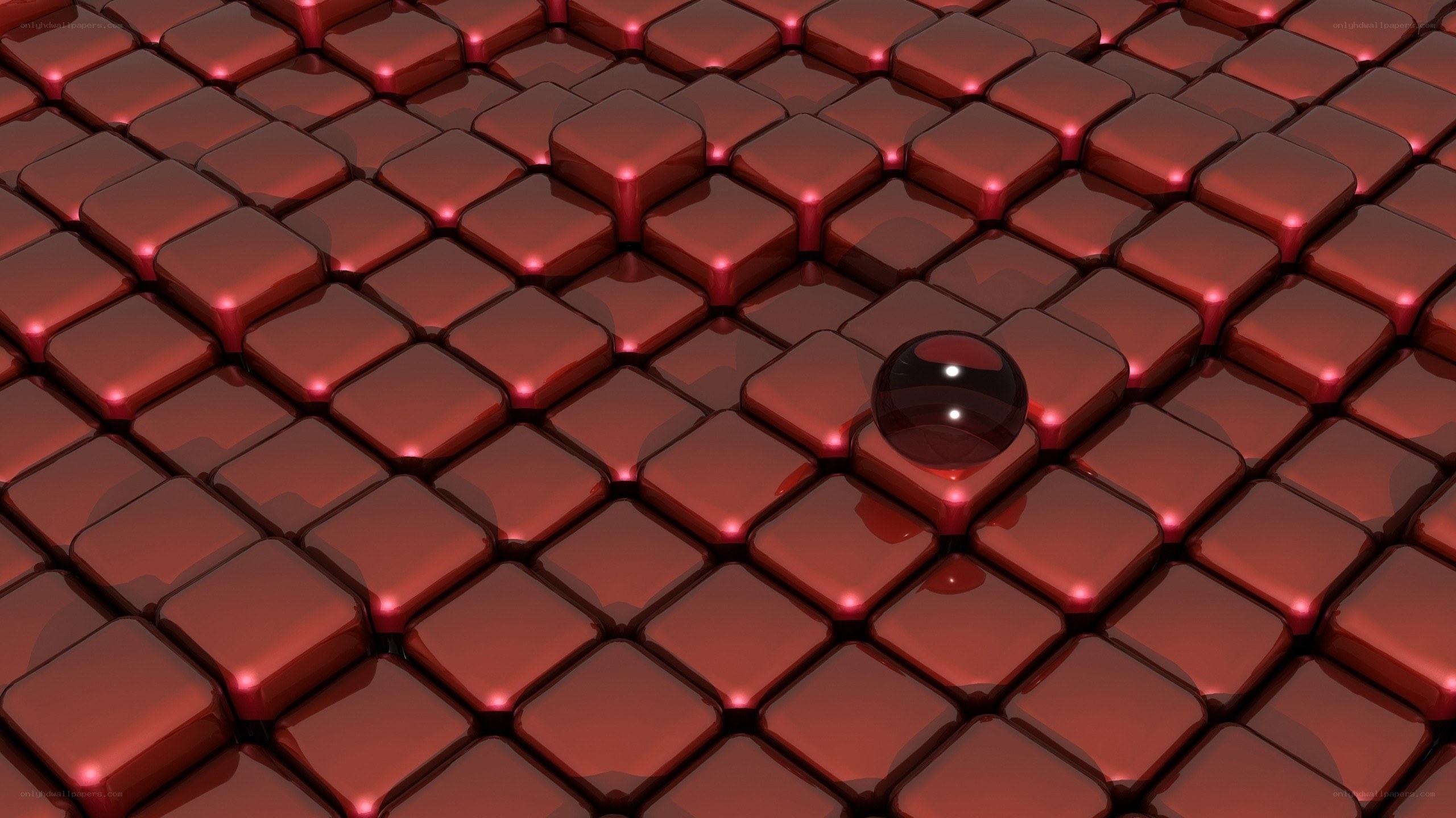 red cubes with sphere