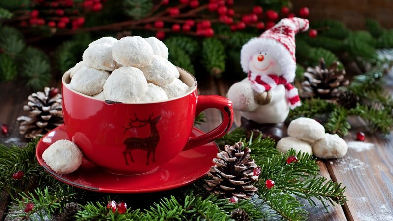 Red Cup with Cookies — Festive, Winter