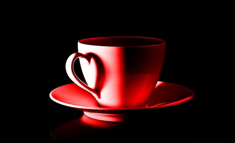 Red Cup with Heart Handle