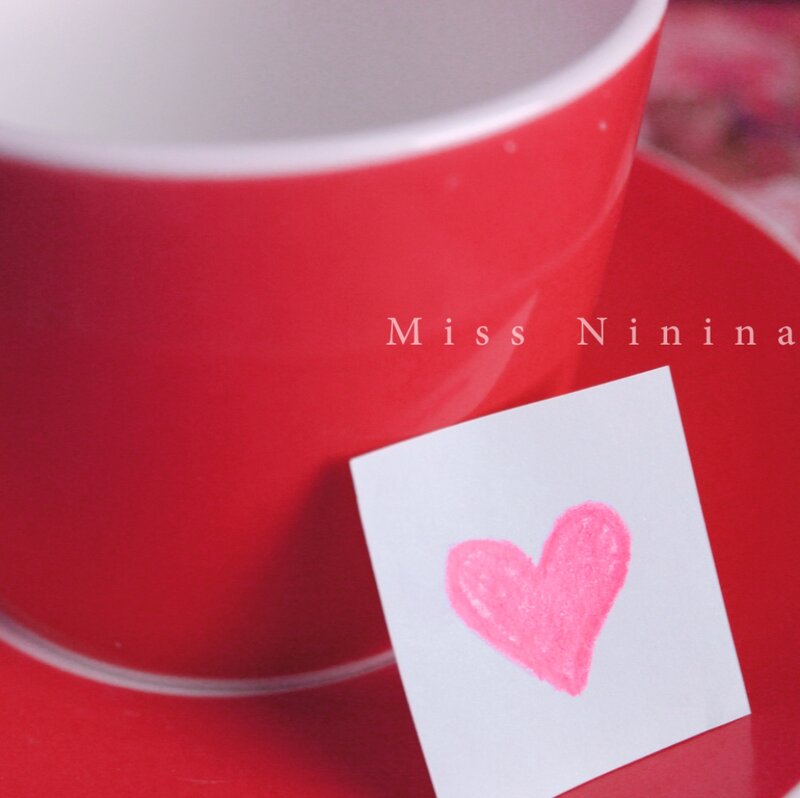 Red Cup with Heart Note