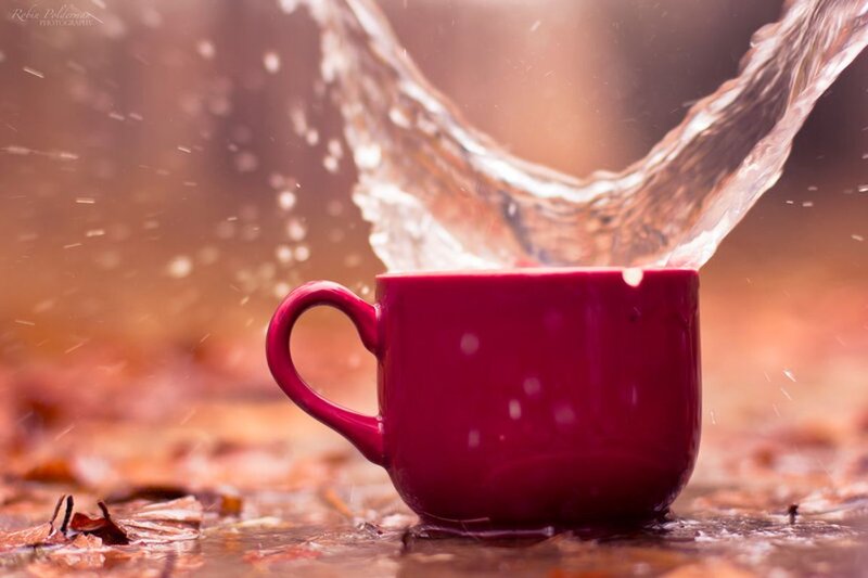 Red Cup with Water Splash