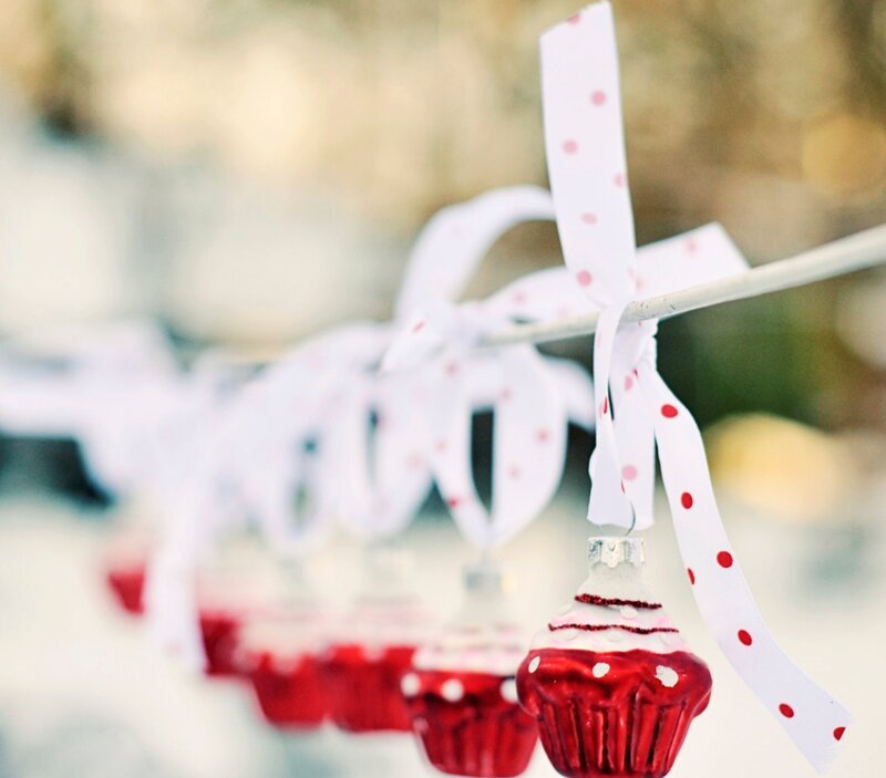 Red Cupcake Ornaments