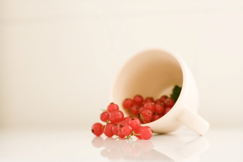 Red Currants in a Cup — White