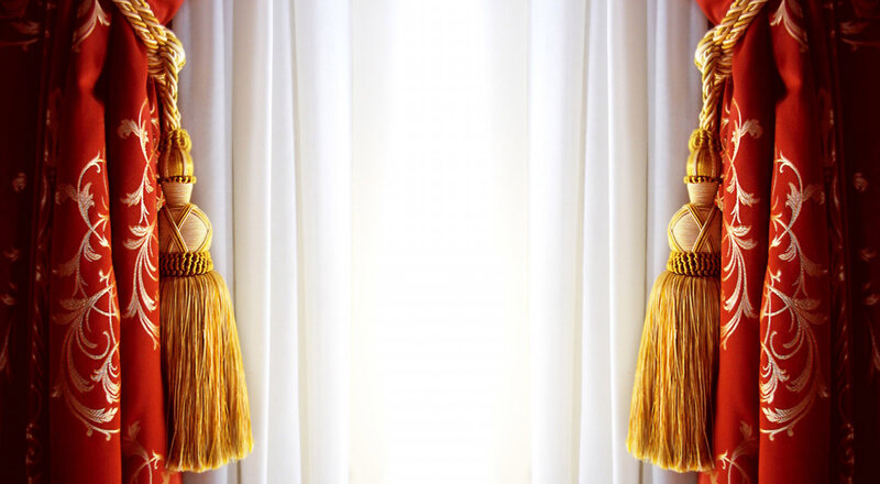 Red Curtains with Tassels