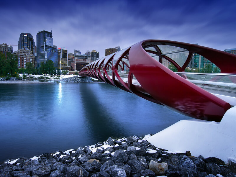 Red Curved Bridge