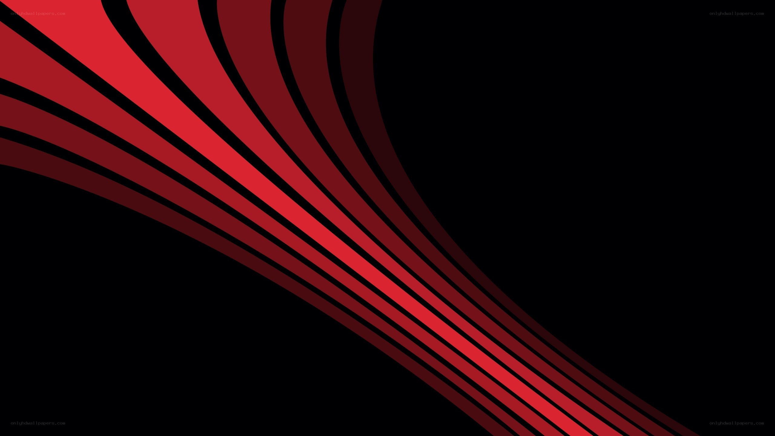 Red curved lines on black background