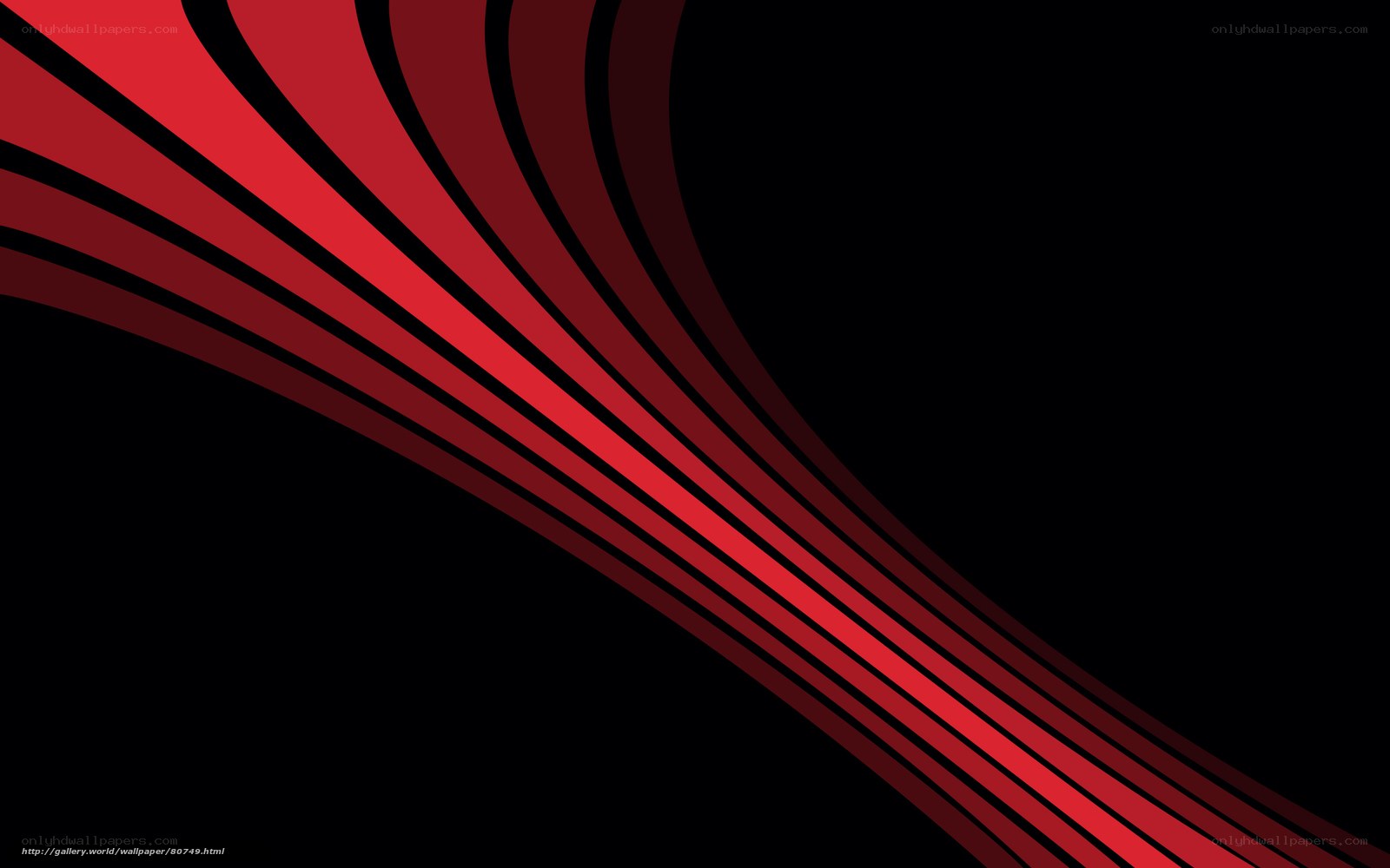 Red curved lines on black
