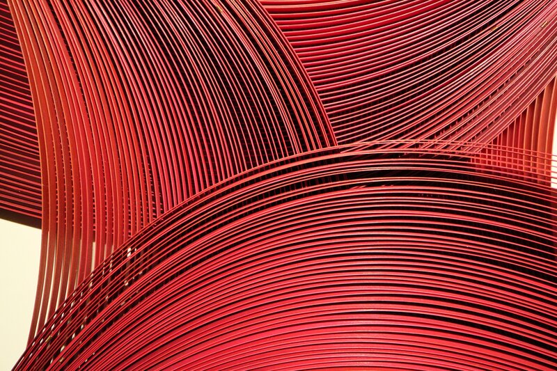 Red Curved Strips Artwork